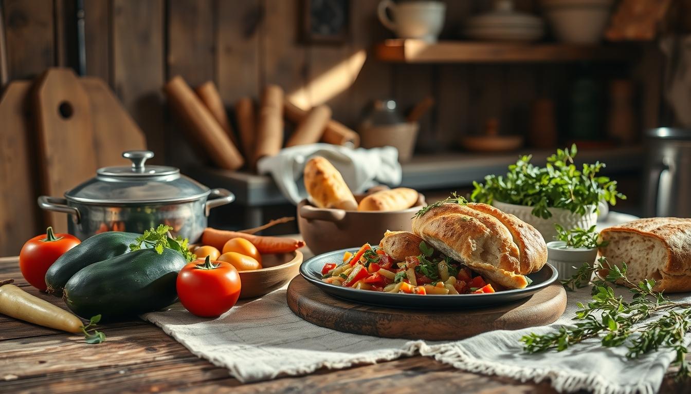 Quick weeknight dinner prepared in a home kitchen